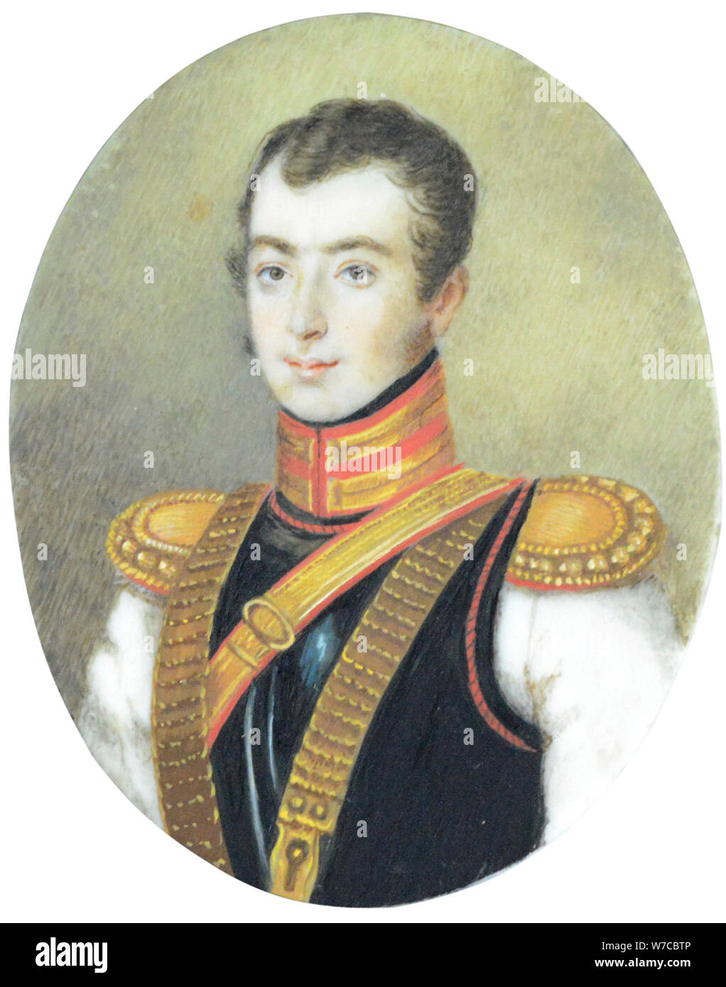 Porträt des Dichters Alexander Iwanowitsch Odoevsky (1802-1839). Stockfoto