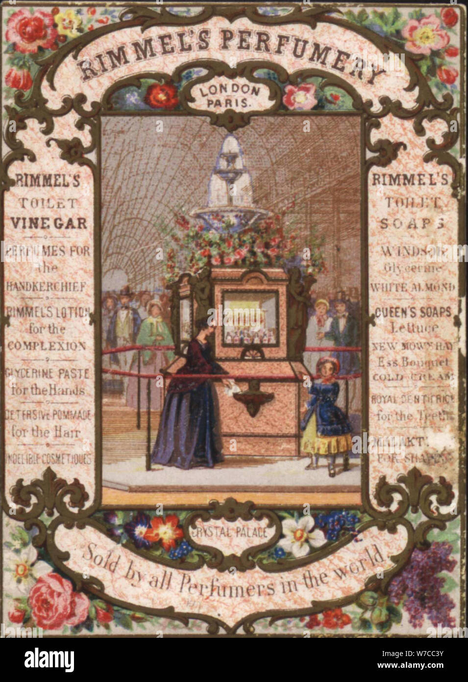 Abbildung von Parfümierten des Rimmel almanack. Stockfoto