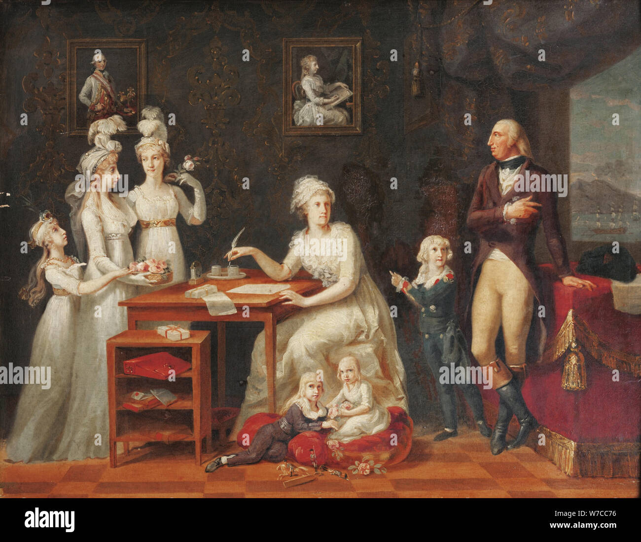 König Ferdinand IV. von Neapel und Sizilien mit seiner Familie. Stockfoto