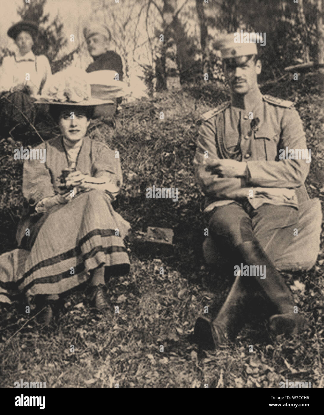 Gräfin Natalia Sergeyevna Sheremetyevskaya und Großfürst Michael Alexandrowitsch Russlands. Stockfoto