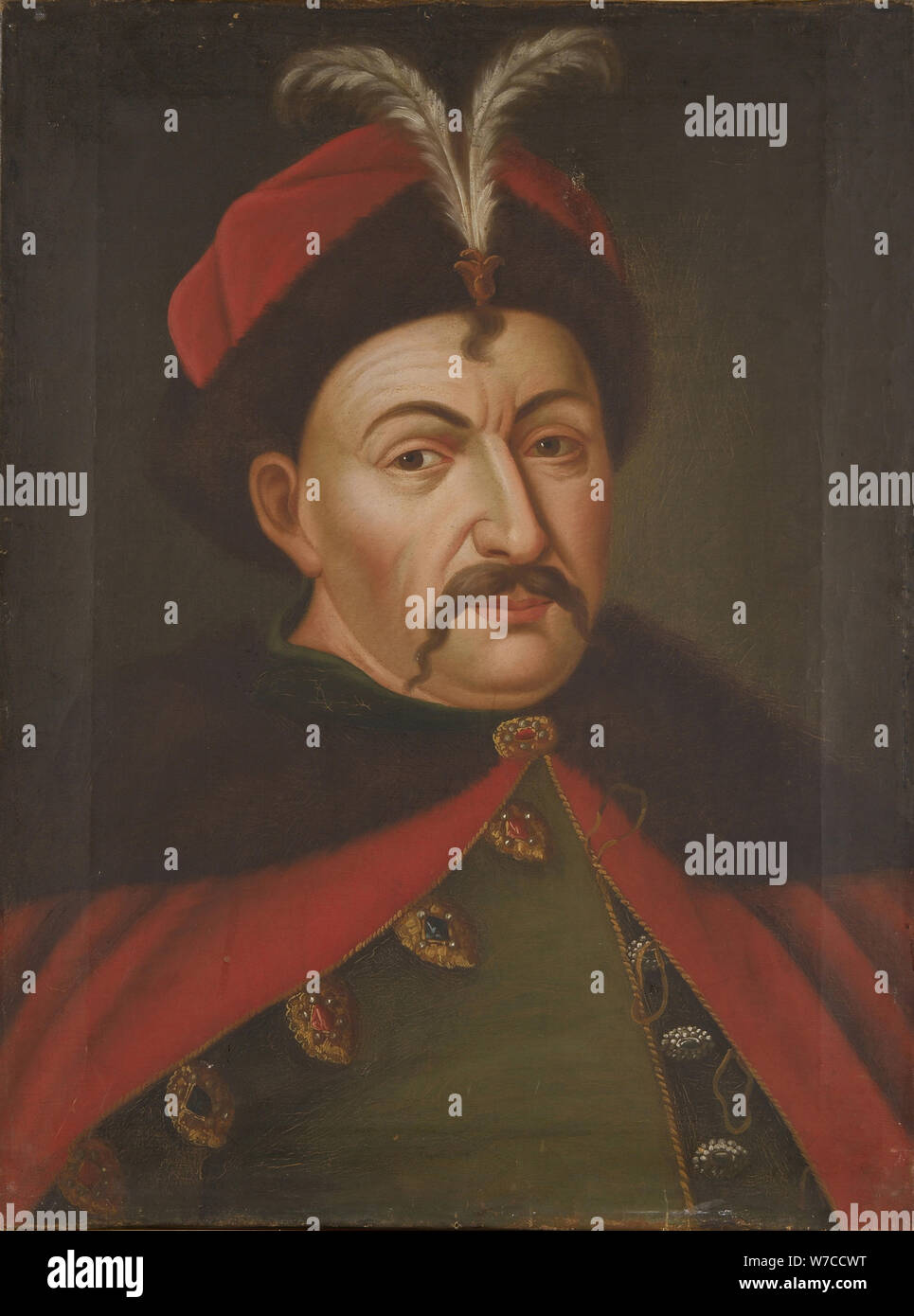 Portrait des Kosaken Ataman der Ukraine Bohdan Khmelnytsky (1595-1657). Stockfoto