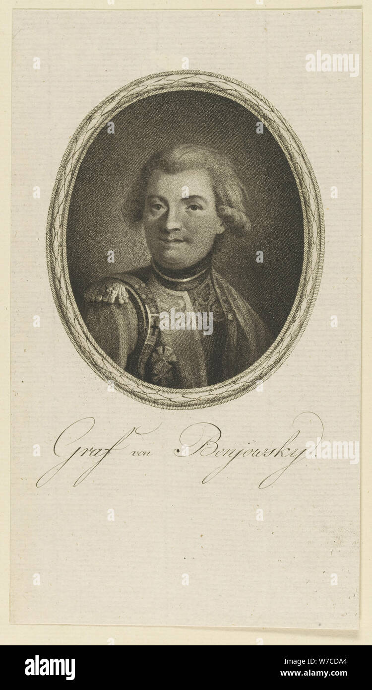 Portrait von Maurice Augustus Graf de Benyovszky (1741-1786). Stockfoto