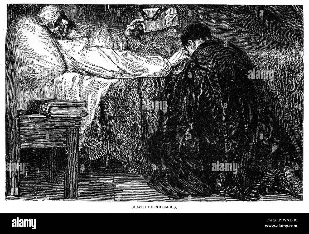 Der Tod von Christopher Columbus, 1506, (1872). Artist: Unbekannt Stockfoto