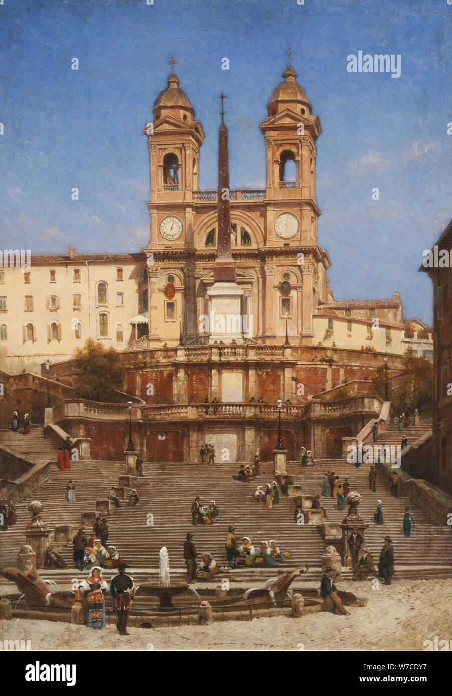 Die Spanische Treppe, die von der Piazza di Spagna. Stockfoto