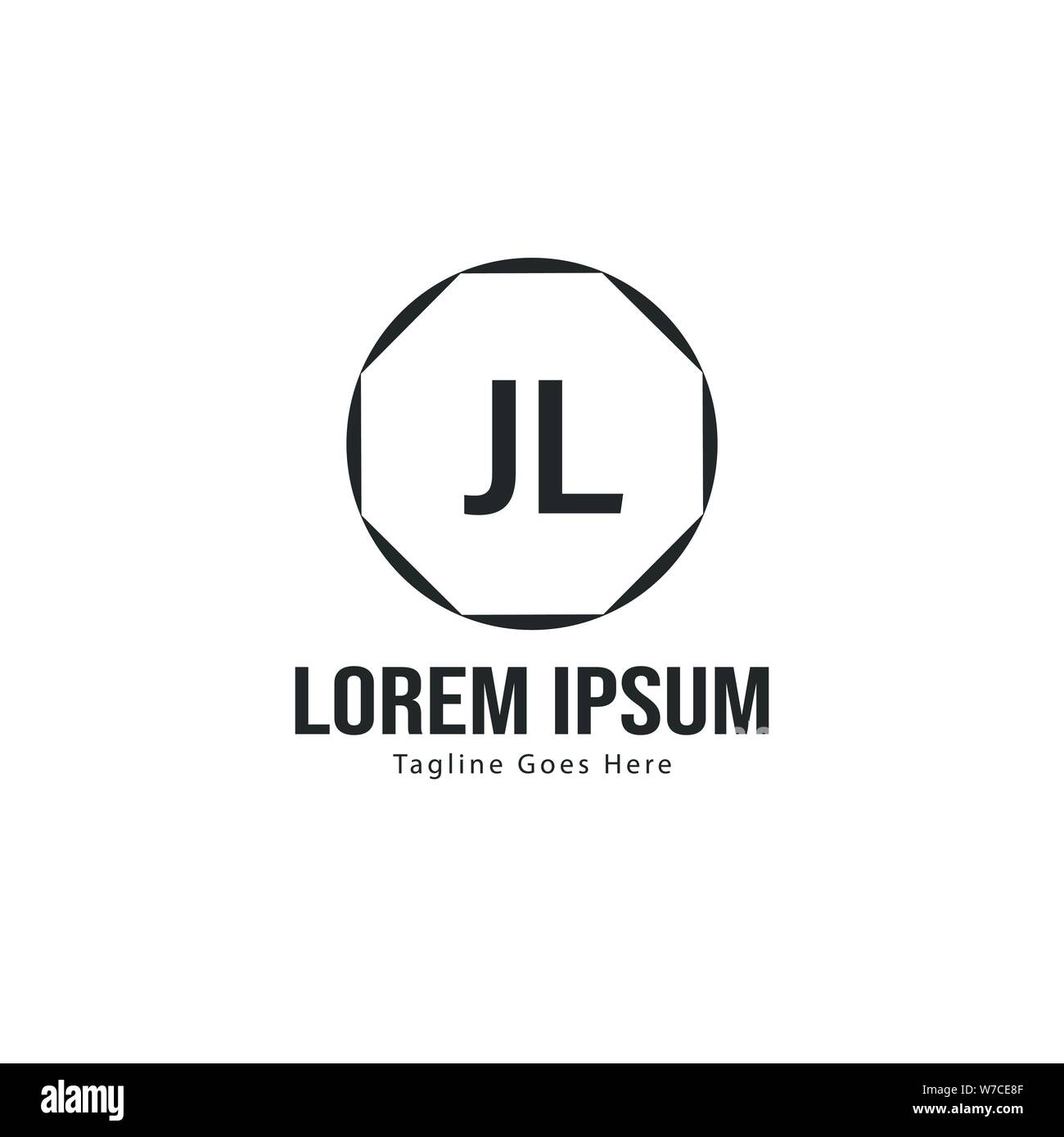 Erste JL logo Vorlage mit modernen Rahmen. Minimalistische schreiben JL logo Vector Illustration Design Stock Vektor
