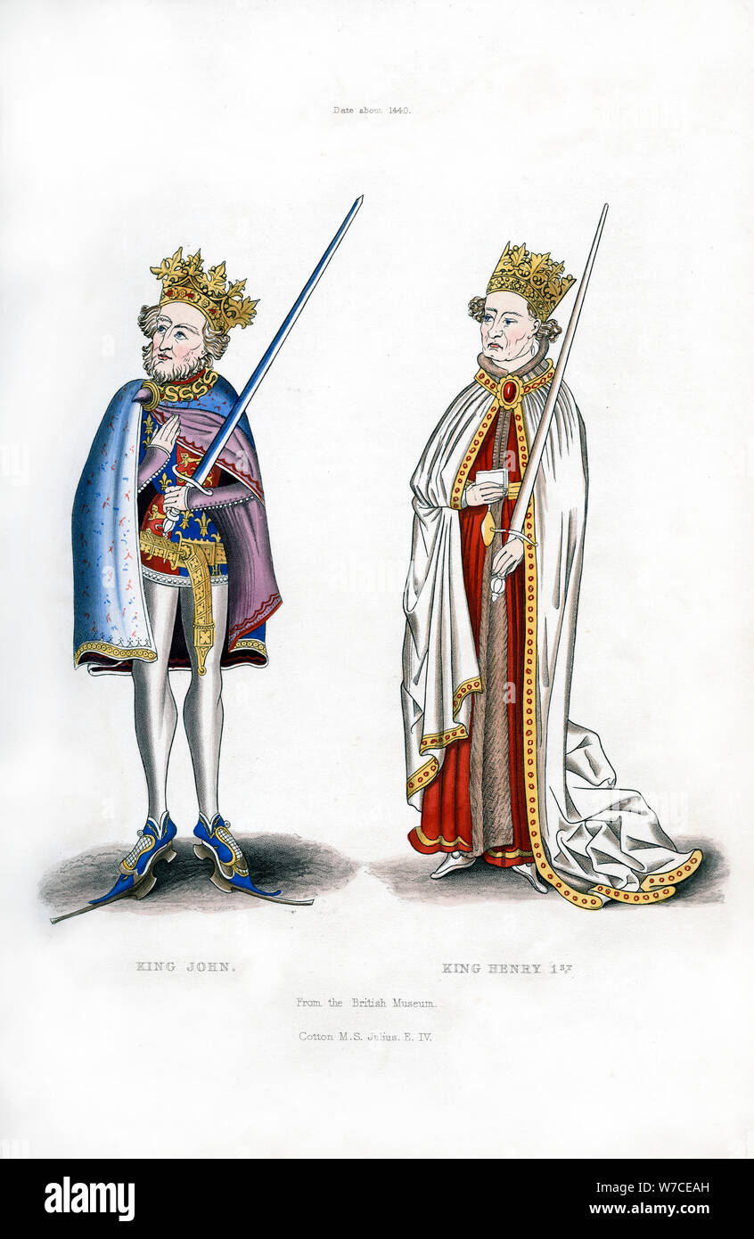 King John und König Heinrich I, c 1440, (1843). Artist: Henry Shaw Stockfoto