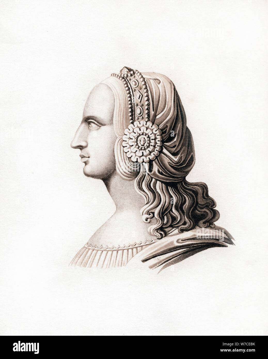 Kopfbedeckung, Anfang des 16. Jahrhunderts, (1843). Artist: Henry Shaw Stockfoto