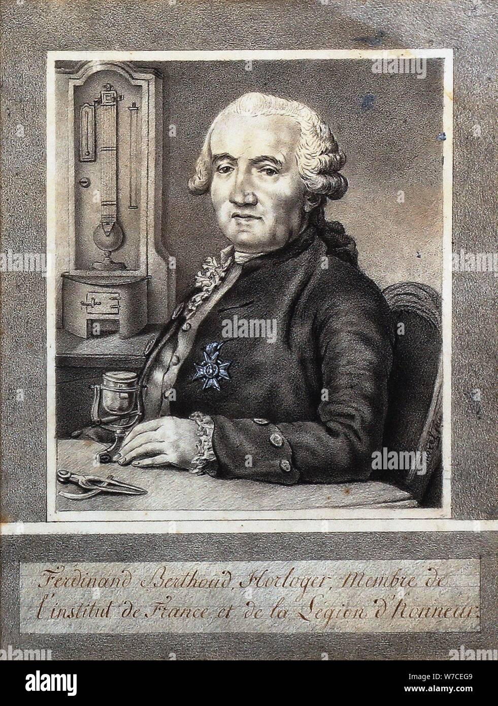 Porträt von Ferdinand Berthoud (1727-1807). Stockfoto