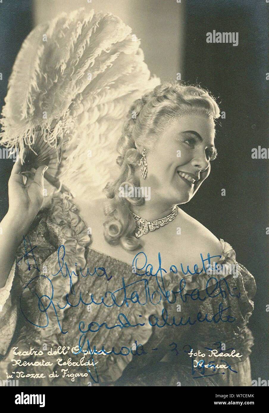 Renata Tebaldi als Gräfin Rosina Almaviva in die Hochzeit des Figaro von Wolfgang Amadeus Mozart. Stockfoto