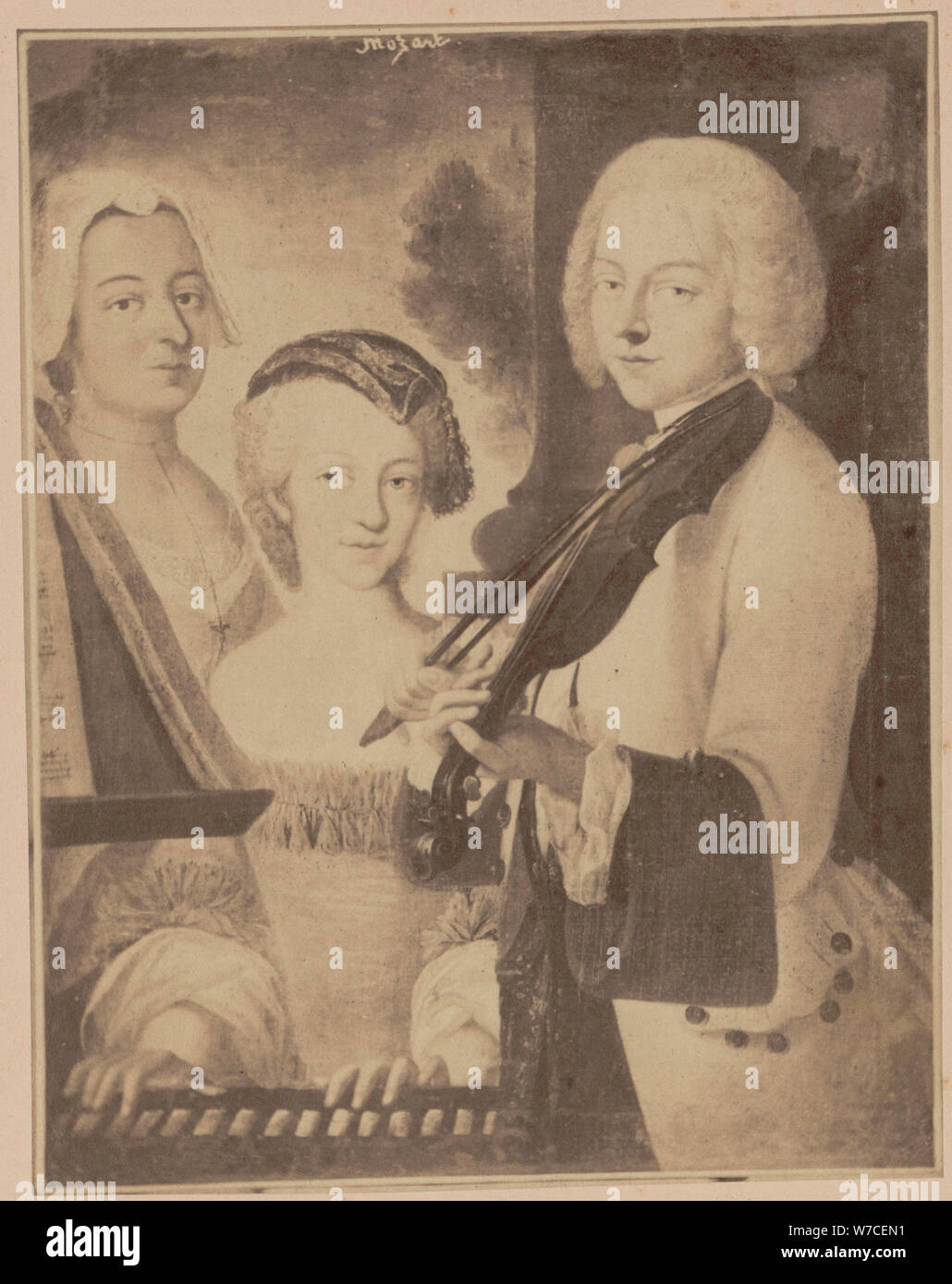 Die Familie Mozart. Stockfoto