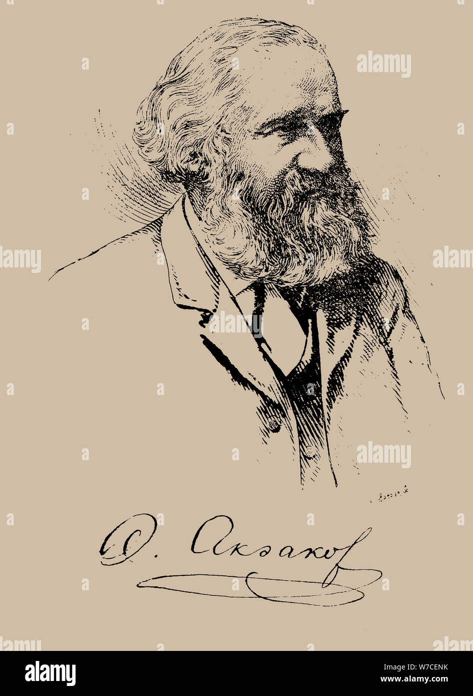 Alexander Nikolajewitsch Aksakov (1832-1903). Stockfoto