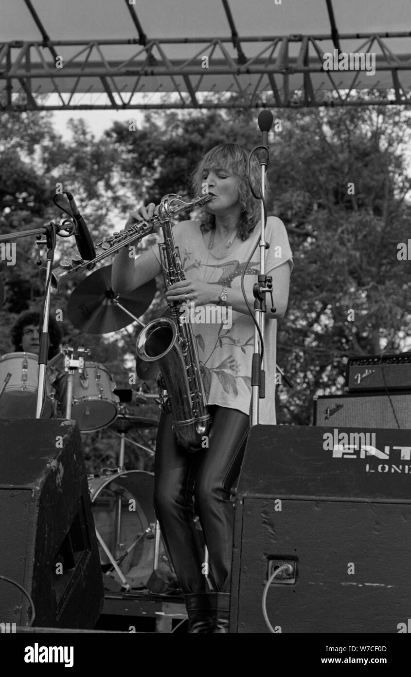 Barbara Thompson, Knebworth Jazz Festival, Hertfordshire, Juli, 1981. Artist: Brian O'Connor. Stockfoto
