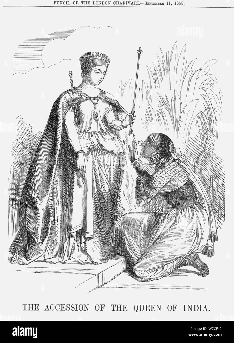 "Der Beitritt der Königin von Indien", 1858. Artist: Unbekannt Stockfoto