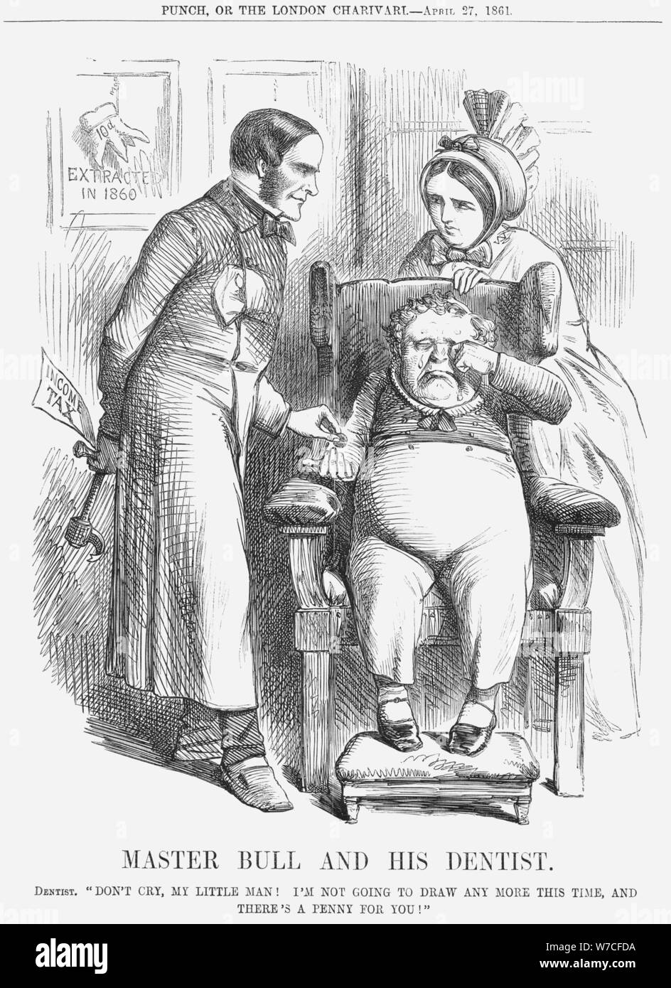'Master-Stier und sein Zahnarzt', 1861. Artist: Unbekannt Stockfoto