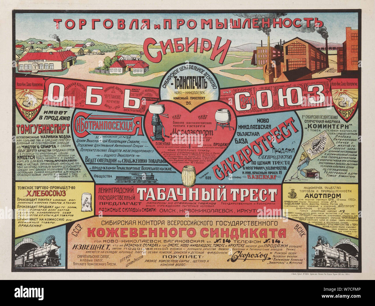 Handel und Industrie von Sibirien, 1924. Stockfoto
