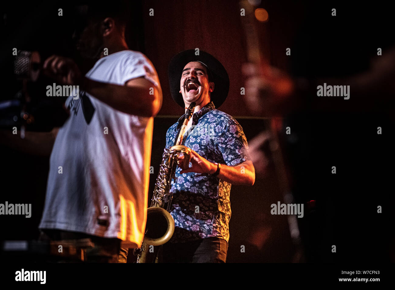 Kopenhagen, Dänemark. 05 Aug, 2019. Die schwarzen Samen, die Neuseeland Reggae Band, führt ein Live Konzert bei Vega in Kopenhagen. (Foto: Gonzales Foto/Alamy leben Nachrichten Stockfoto