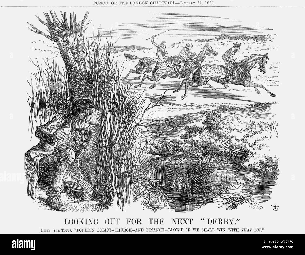'Auf der Suche nach dem nächsten Derby', 1863. Artist: John Tenniel Stockfoto