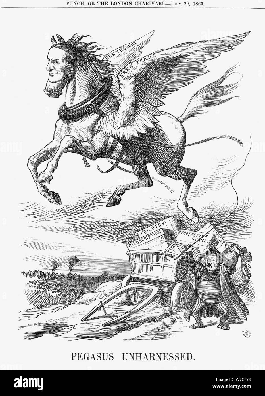 "Pegasus Unharnessed', 1865. Artist: John Tenniel Stockfoto