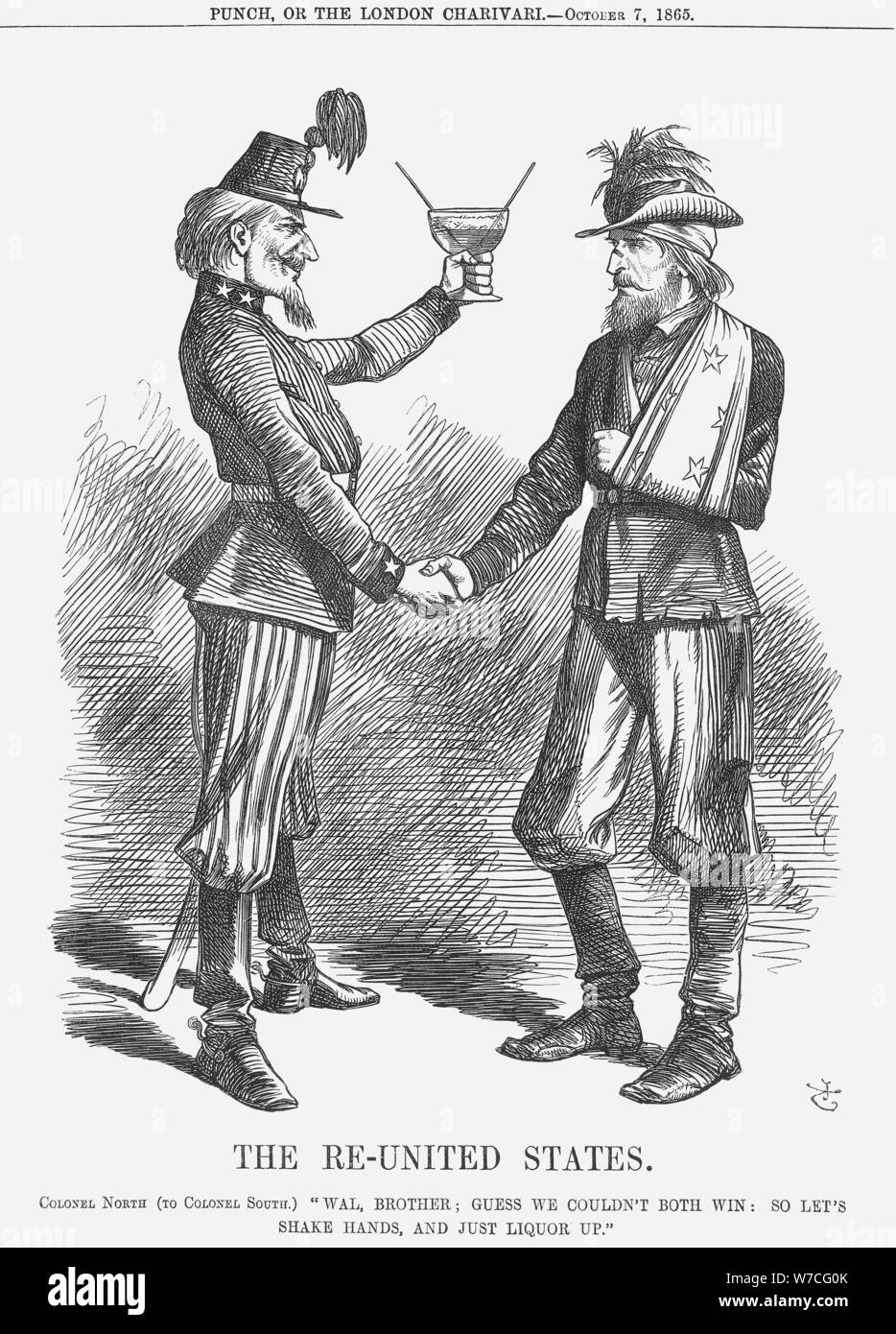 "Die Re-United Staaten", 1865. Artist: John Tenniel Stockfoto