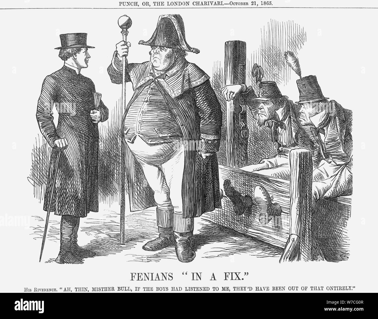 "Fenians In einem Fix', 1865. Artist: John Tenniel Stockfoto