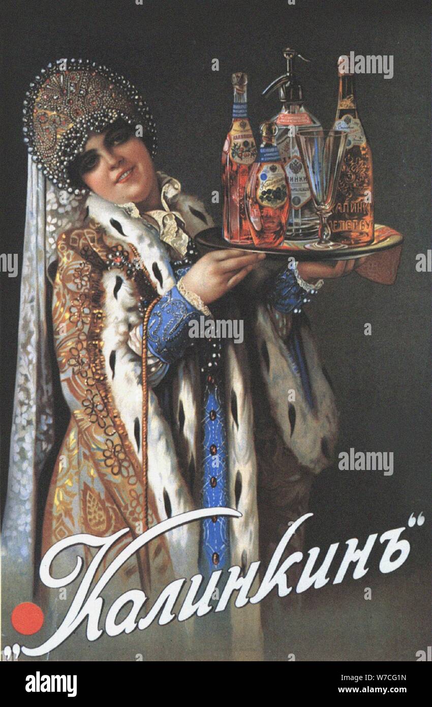 Werbeplakat für die Kalinkin Brauerei, 1900. Stockfoto