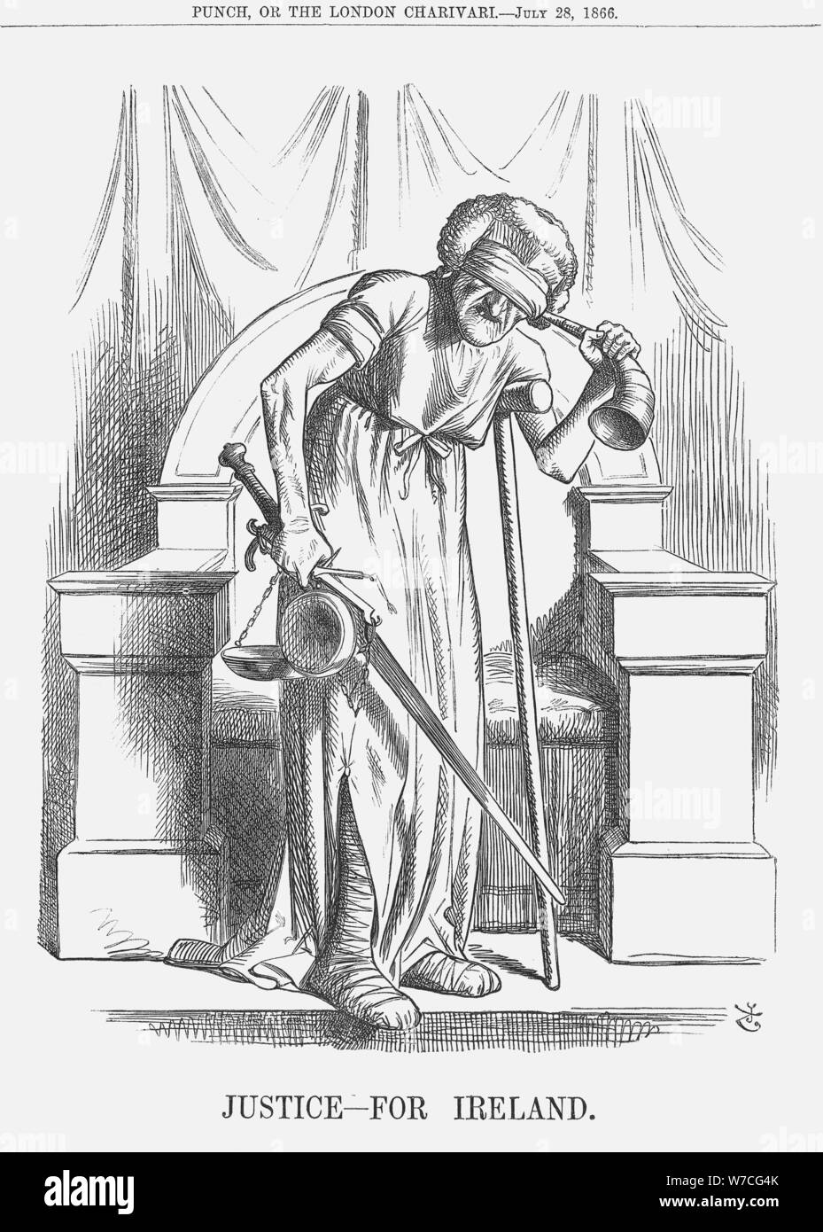 "Gerechtigkeit - Für Irland', 1866. Artist: John Tenniel Stockfoto