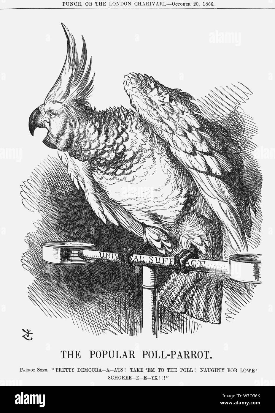 "Die beliebte Poll-Parrot', 1866. Artist: John Tenniel Stockfoto
