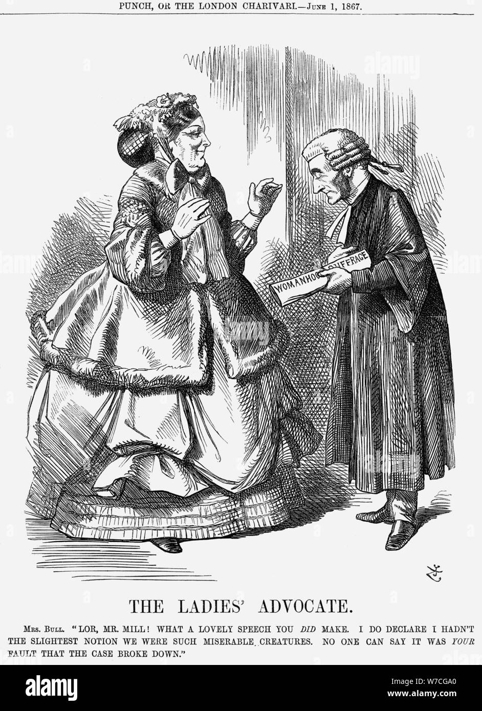 "Die Damen "Fürsprecherin", 1867. Artist: John Tenniel Stockfoto