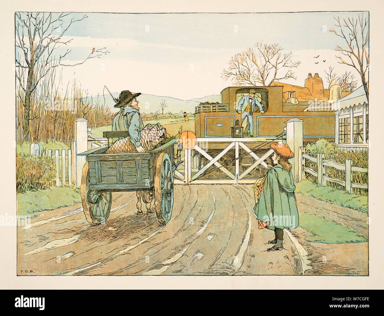 Der Lokführer, aus vier und zwanzig Arbeiter, Pub. 1900 (farblithographie) Stockfoto