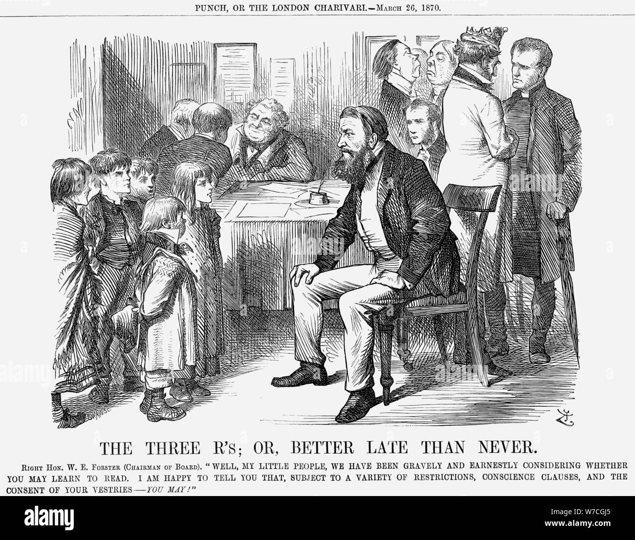 Die drei R; oder, besser spät als nie", 1870. Artist: Joseph Swain Stockfoto