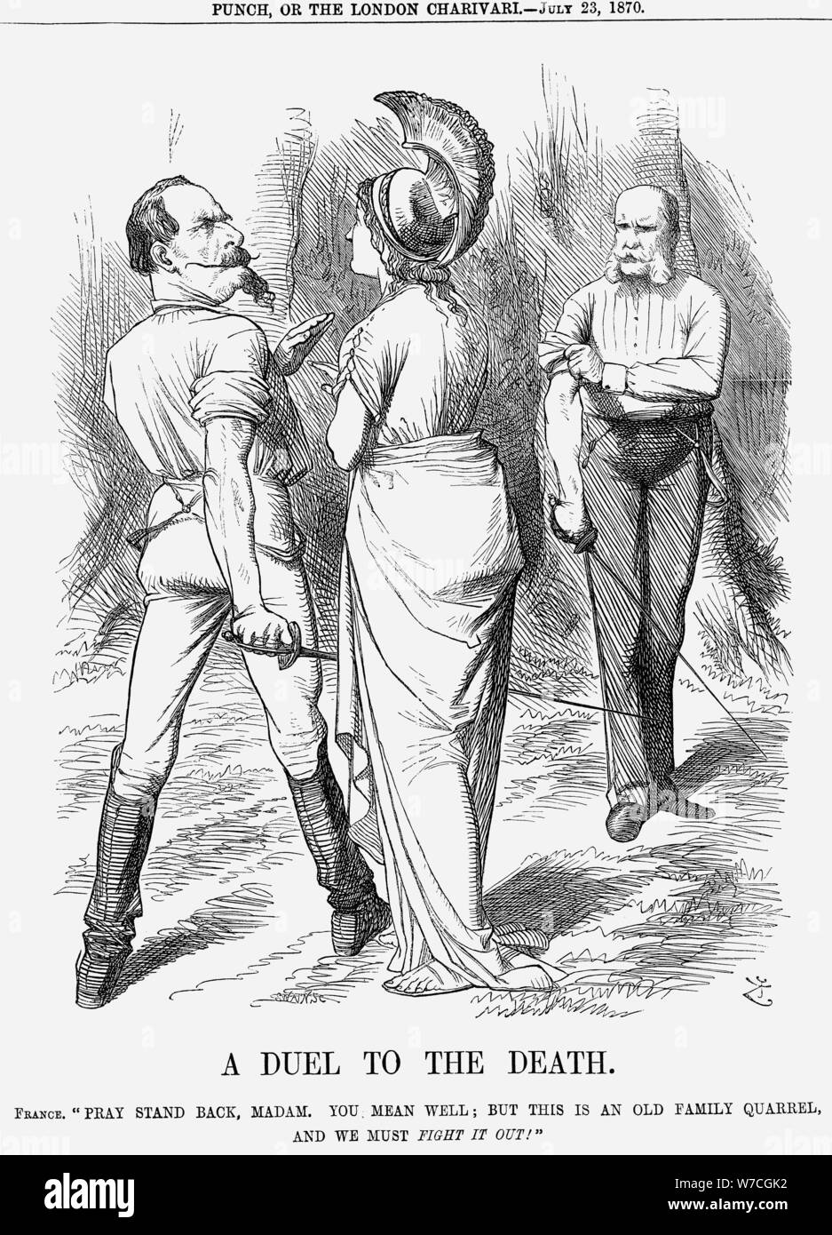 "Ein Duell auf Leben und Tod", 1870. Artist: Joseph Swain Stockfoto