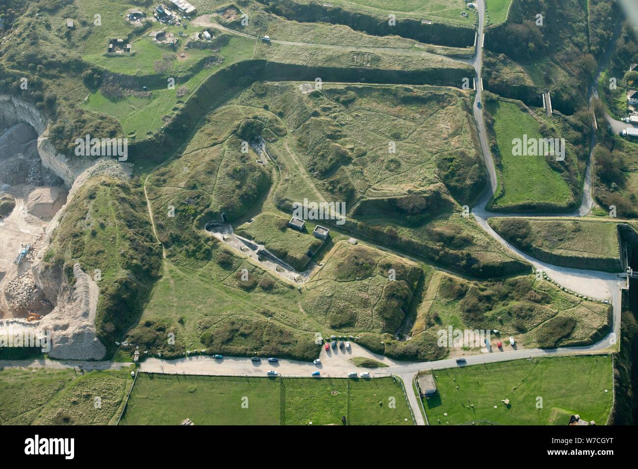 Verne Steinbruch hohen Winkel Batterie, Portland, Dorset, 2014. Schöpfer: Historisches England Fotograf. Stockfoto