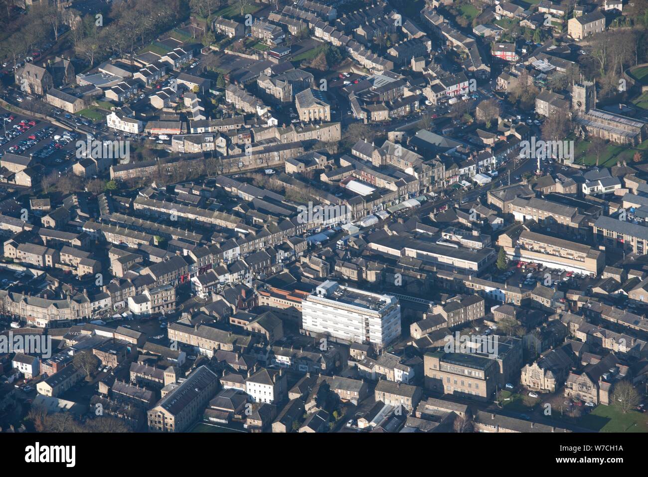 Stadtzentrum und High Street, Skipton, North Yorkshire, 2014. Schöpfer: Historisches England Fotograf. Stockfoto