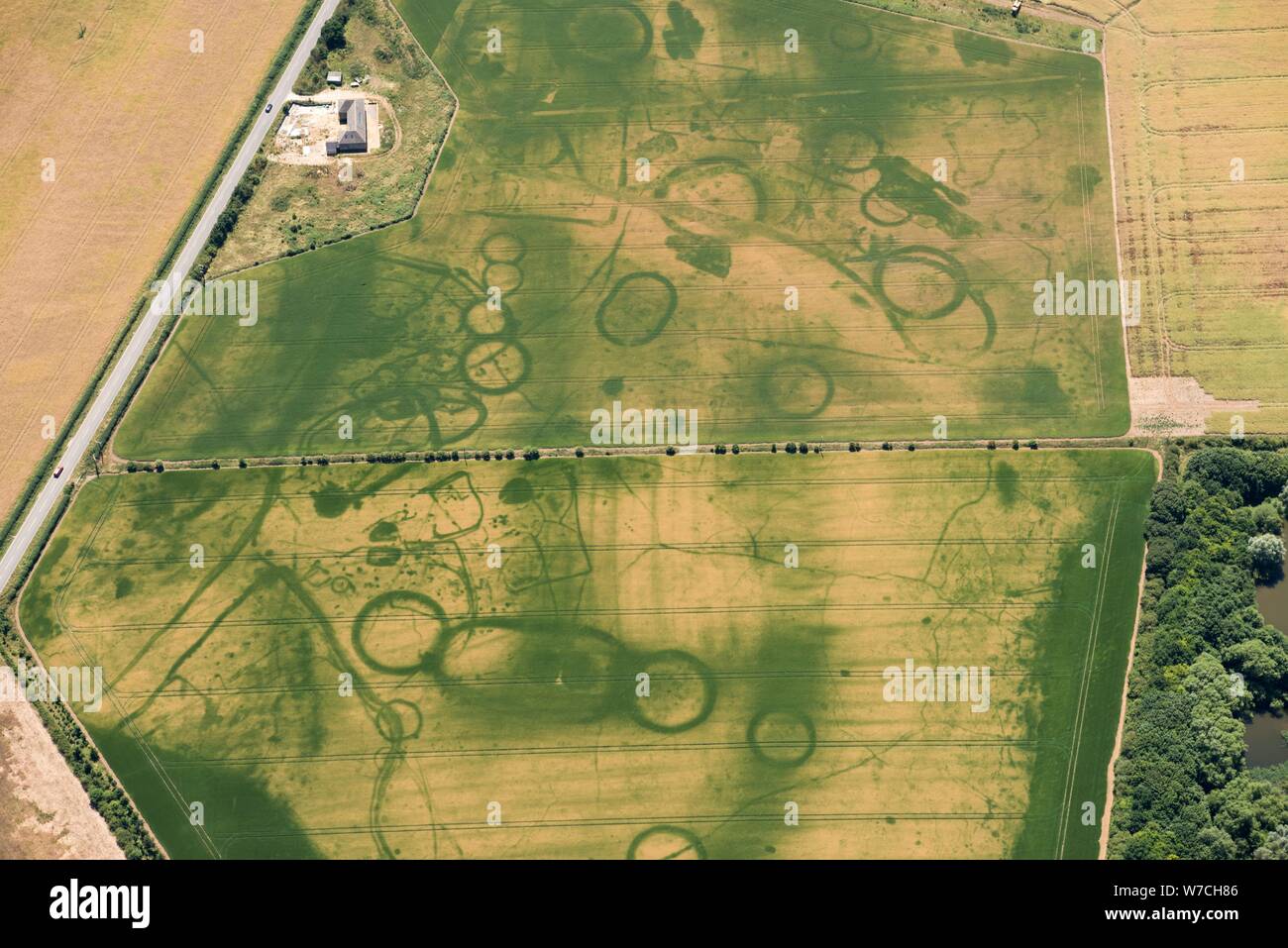 Prähistorische zeremoniellen Landschaft in der Nähe von Eynsham, Oxfordshire, 2018. Schöpfer: Historisches England Fotograf. Stockfoto