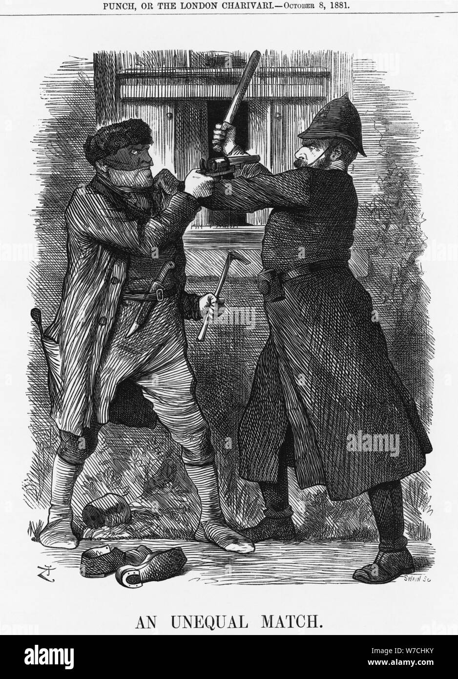 "Eine ungleiche Match', 1881. Artist: Joseph Swain Stockfoto