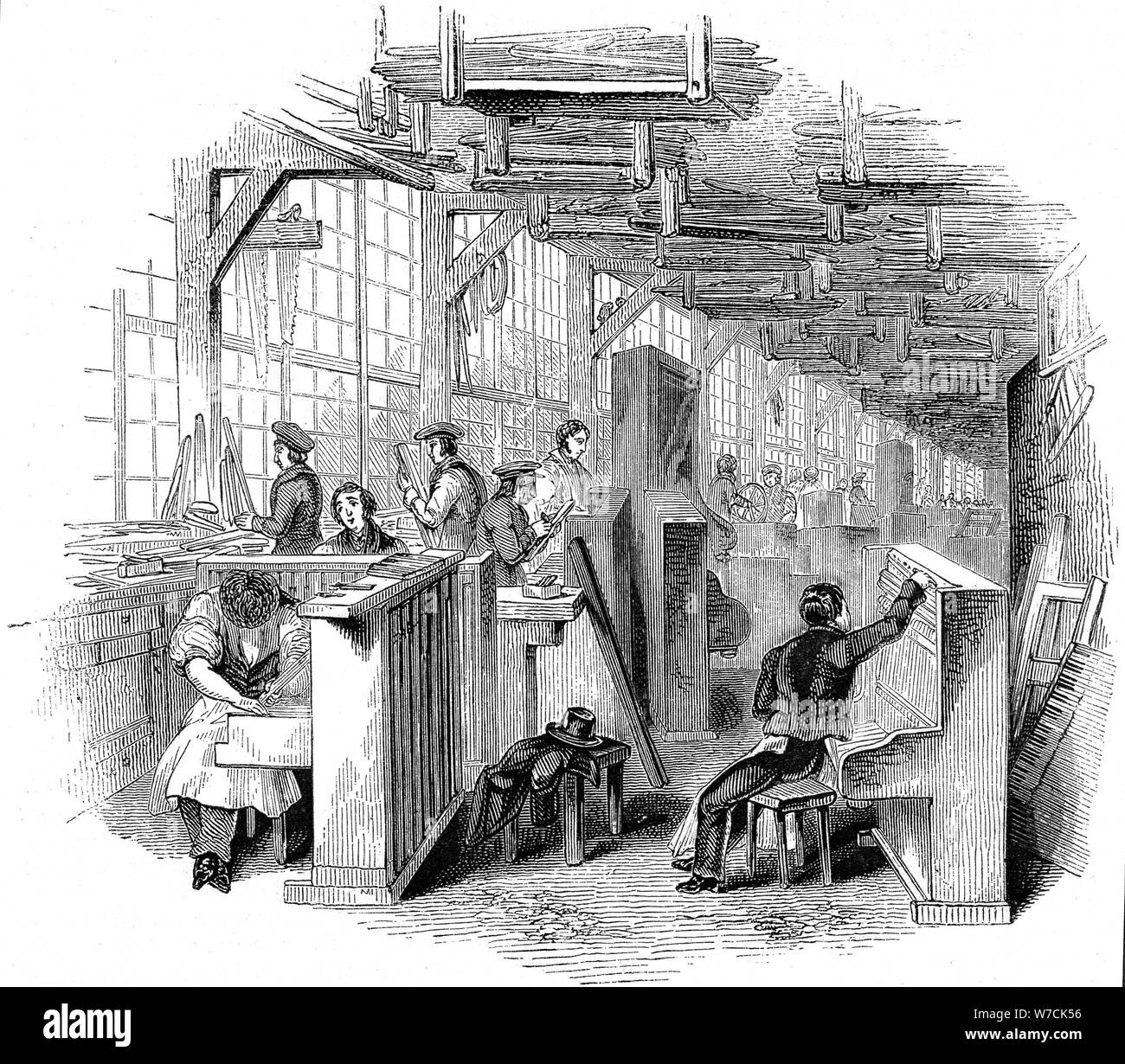 Der klavierfabrik Broadwood, Horseferry Road, Westminster, London, 1842. Artist: Unbekannt Stockfoto