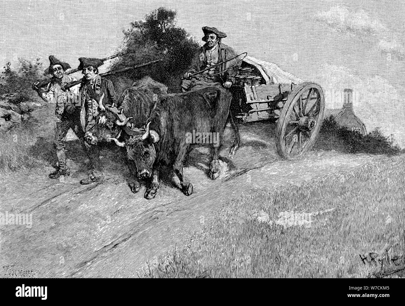 Amerikanischen Unabhängigkeitskrieg, 1775, (1875). Artist: Unbekannt Stockfoto