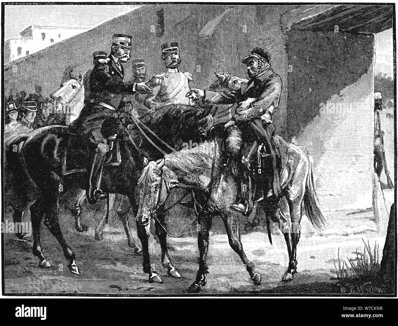 Dr Brydon Ankunft in Jelalabad mit Nachrichten der britischen Todesfälle, Erste Anglo-Afghan Krieg, 1842, (c 1885). Artist: Unbekannt Stockfoto