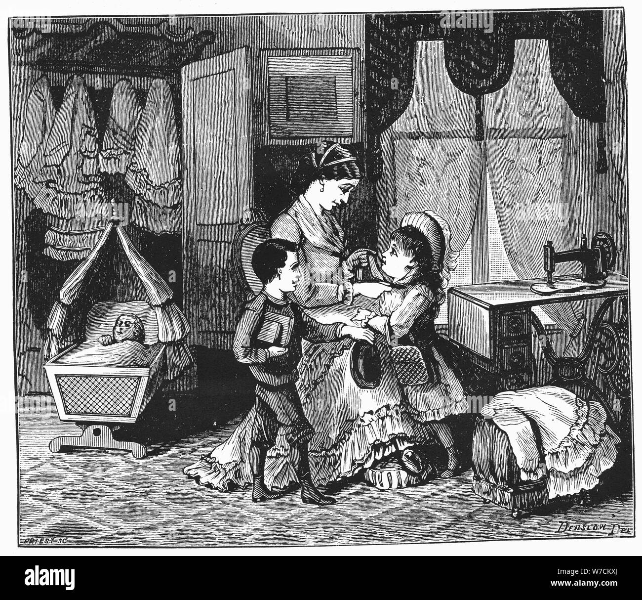 Vorteile der Verwendung der Singer-nähmaschine, 1880. Artist: Unbekannt Stockfoto
