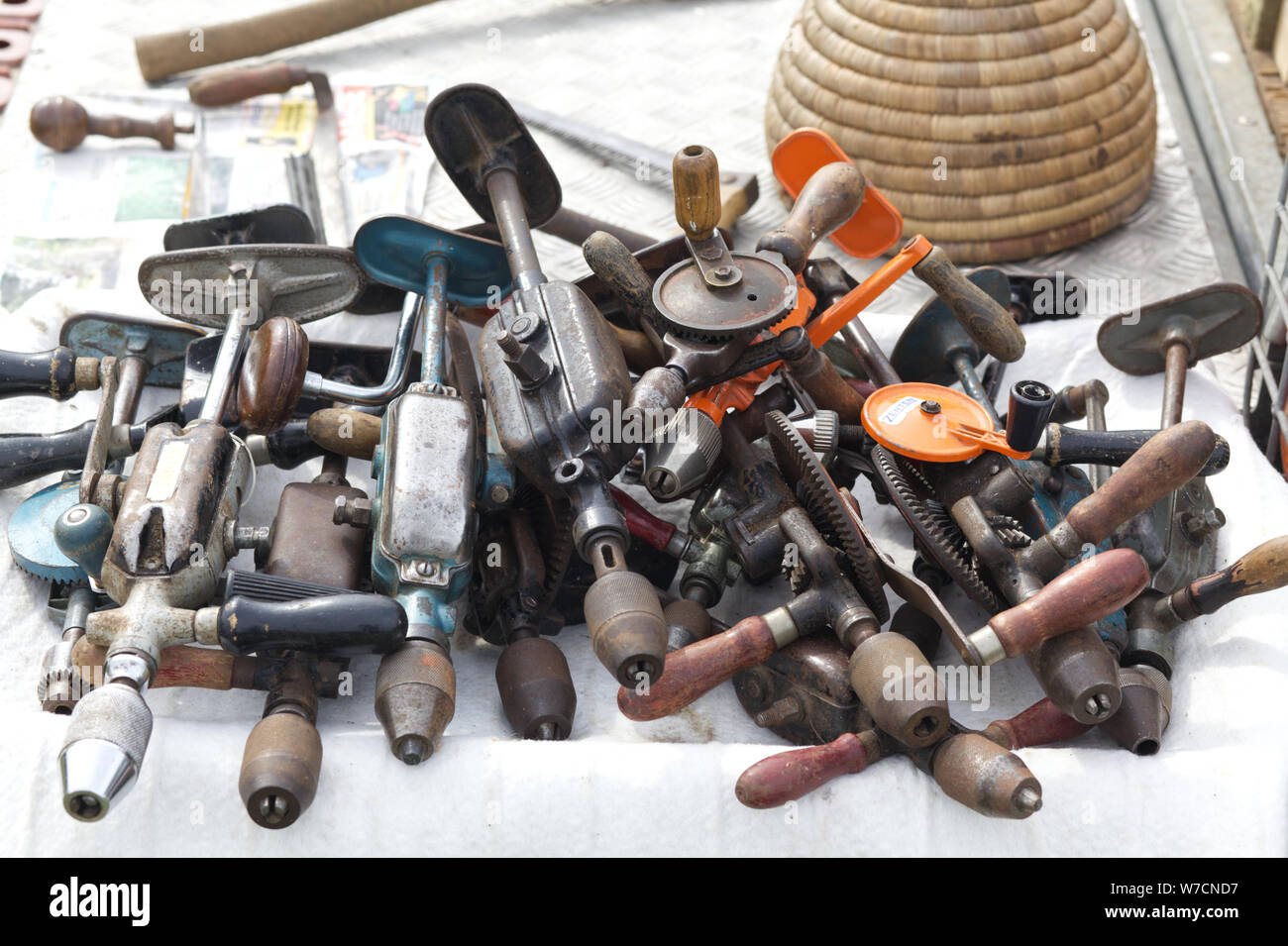 Sammlung von Vintage Handbohrmaschinen Stockfoto