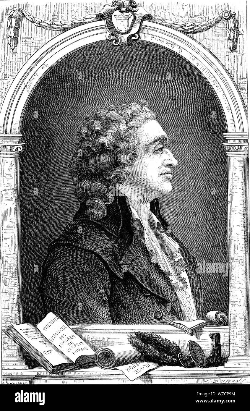 Marquis de Condorcet (1743-1798), französischer Philosoph und Soziologe Aufklärung, 1874. Artist: Unbekannt Stockfoto