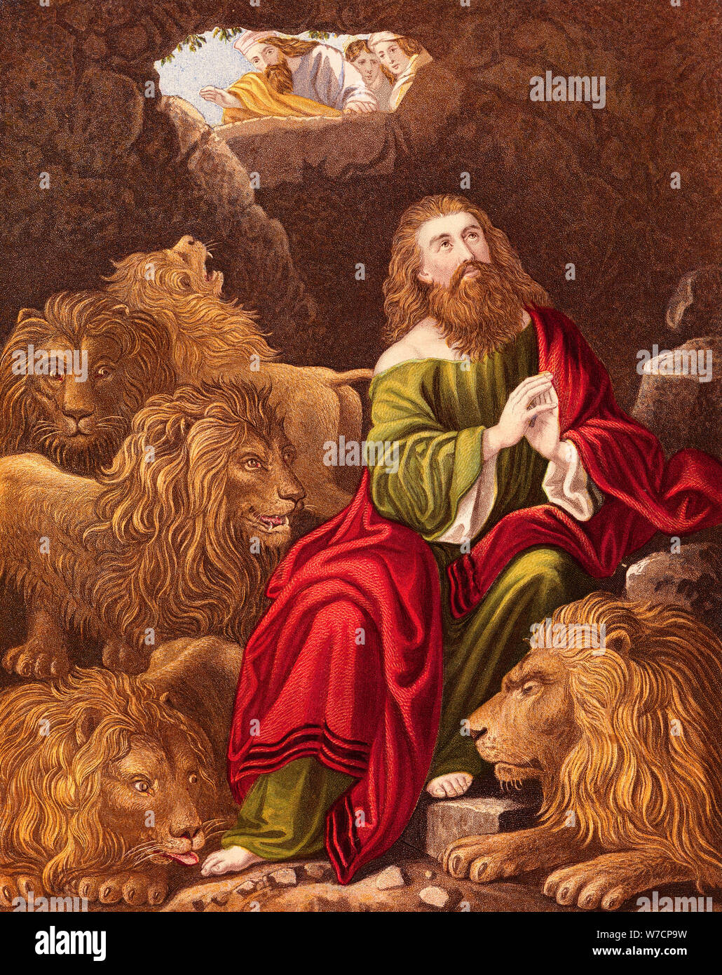 Daniel in den Löwen in den Graben. Artist: Unbekannt Stockfoto