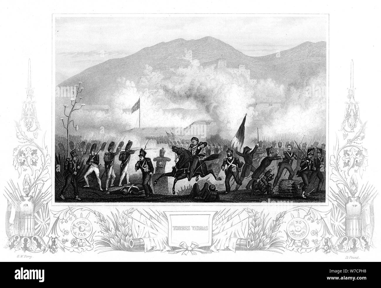 Engagement bei Torres Vedras, Portugal, Peninsular War, am 14. Oktober 1809. Artist: Unbekannt Stockfoto