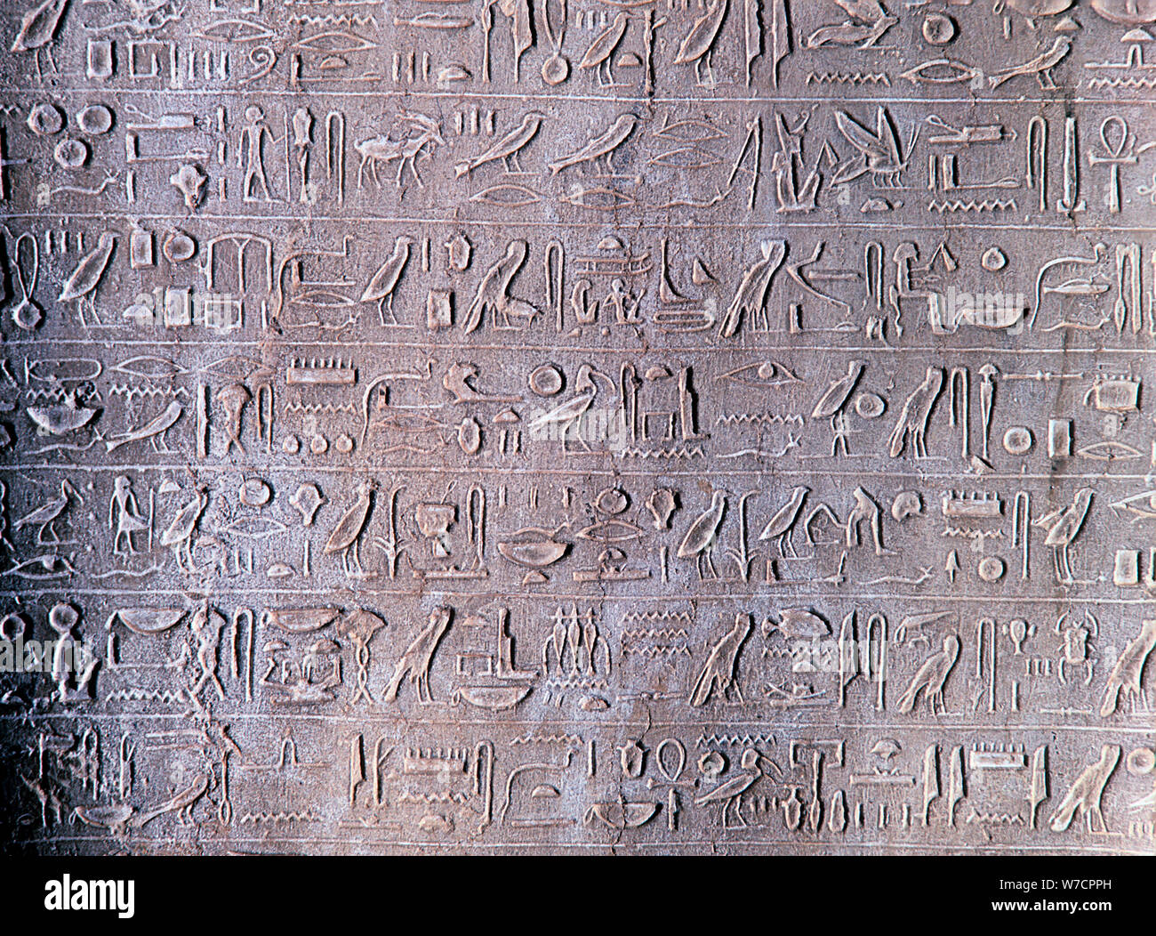 Stein geritzte Hieroglyphen von Theben, das Alte Ägypten. Artist: Unbekannt Stockfoto