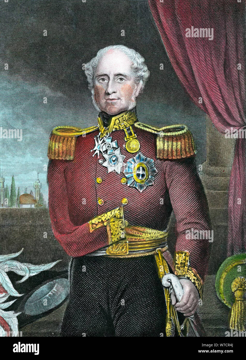 Fitzroy HJ Somerset, 1. Baron Raglan, britischer Soldat, 19. Artist: Unbekannt Stockfoto