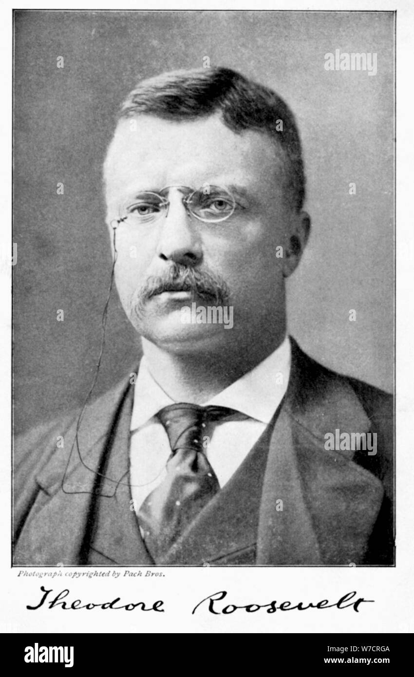 Theodore "Teddy" Roosevelt, amerikanischer Präsident, 1901-1909. Artist: Unbekannt Stockfoto