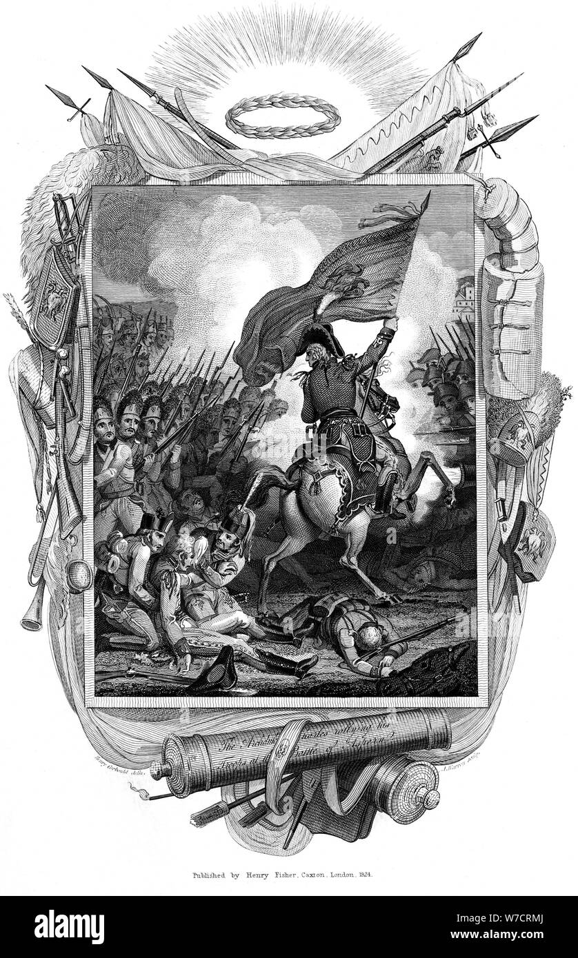Schlacht von Aspern Essling, Österreich, Napoleonische Kriege, 21./22. Mai 1809 (1832). Artist: Unbekannt Stockfoto