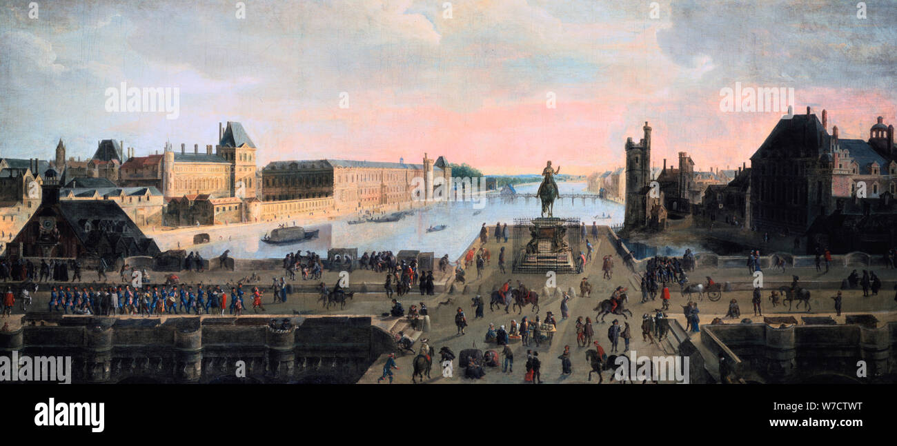 'Ansicht von Pont Neuf, Paris, c 1635. Artist: Anon Stockfoto 'Ansicht von Pont Neuf, Paris, c 1635. Artist: Anon Stockfoto