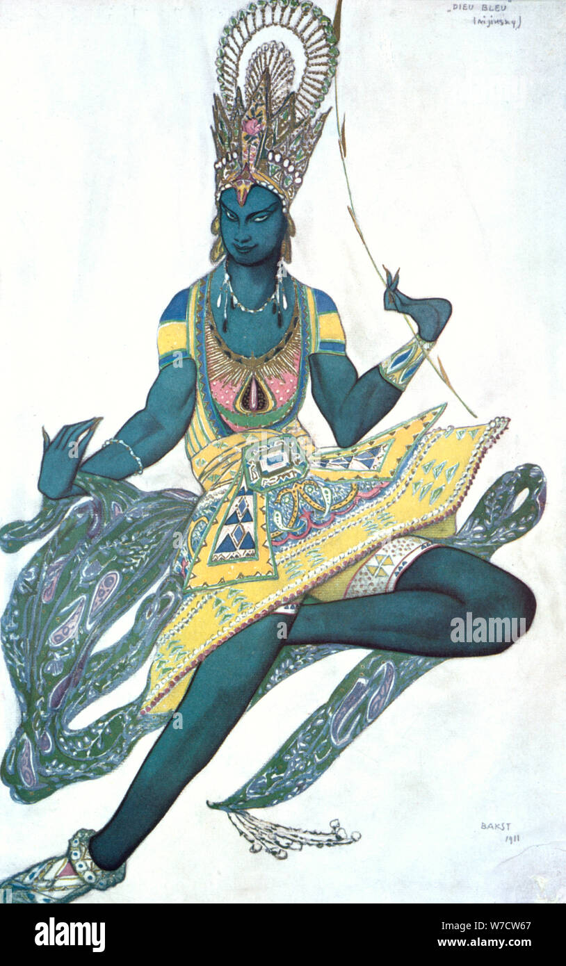 "Le Dieu bleu" ("Der Blaue Gott'), Ballet Kostüm Design, 1911. Artist: Leon Bakst Stockfoto