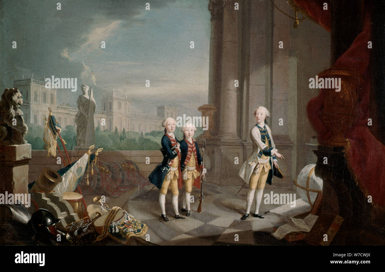 "Die Söhne von Friedrich II. von Hessen-Kassel Landgraf', (1770-1829?). Künstler: Johann Heinrich Wilhelm Tischbein Stockfoto